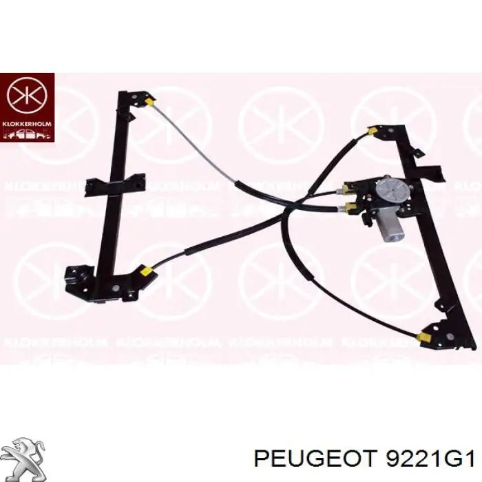 9221G1 Peugeot/Citroen Mecanismo levanta, puerta delantera derecha