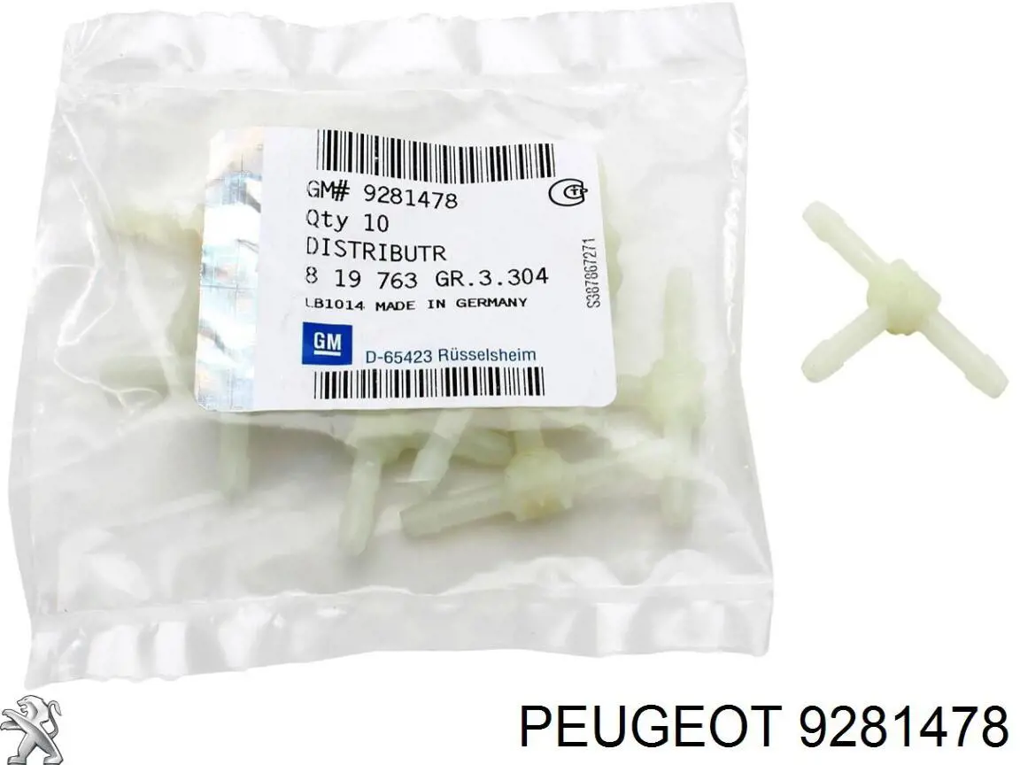 9281478 Peugeot/Citroen Racor de retorno de inyector