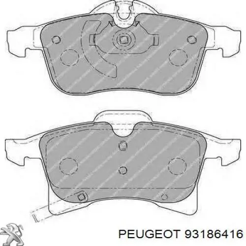 93186416 Peugeot/Citroen pastillas de freno delanteras