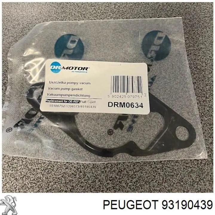 Junta de la bomba de vacío 93190439 Peugeot/Citroen