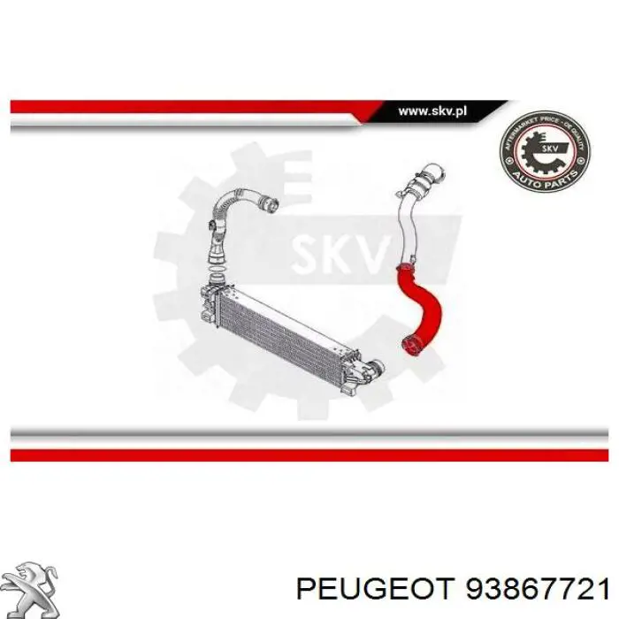 93867721 Renault (RVI) Manguera del intercooler