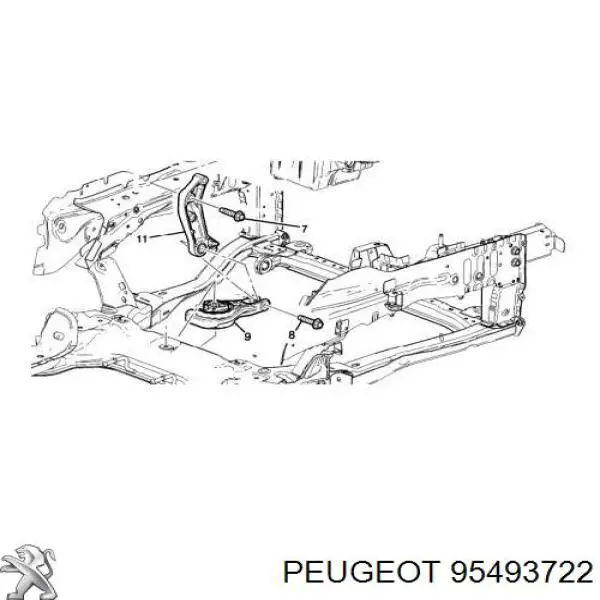 95493722 Peugeot/Citroen soporte de motor trasero