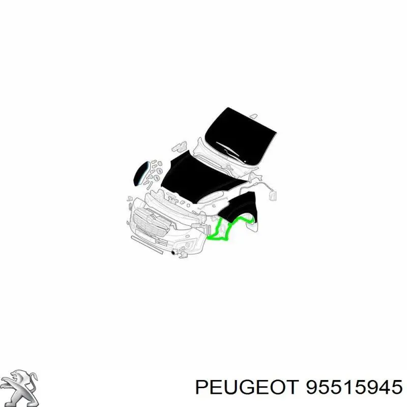 51891107 Fiat/Alfa/Lancia Guardalodos interior izquierdo, guardafango delantero