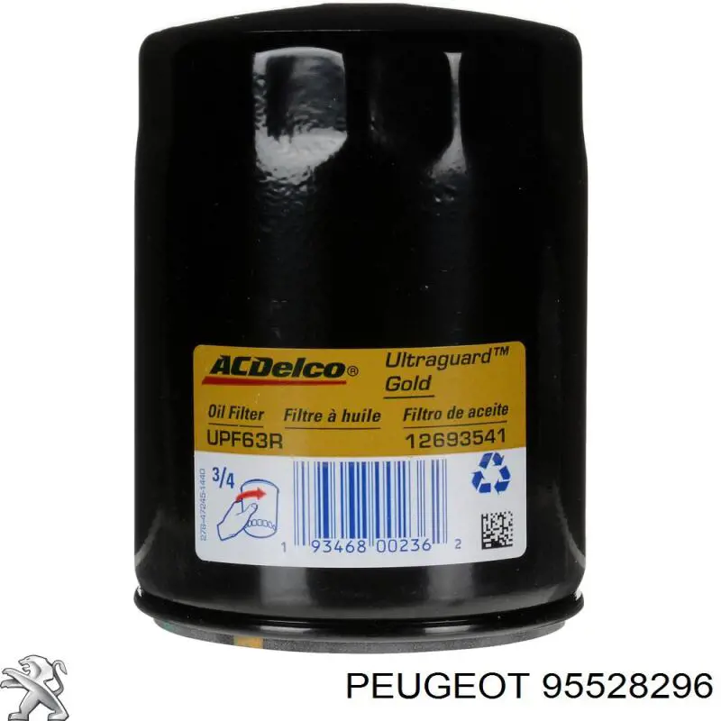Filtro de aceite 95528296 Peugeot/Citroen
