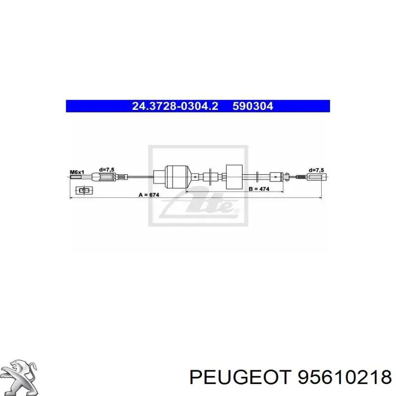 95610218 Peugeot/Citroen cable de embrague