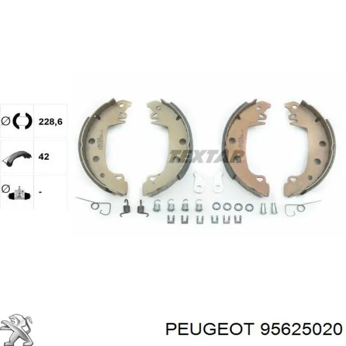 95625020 Peugeot/Citroen zapatas de frenos de tambor traseras