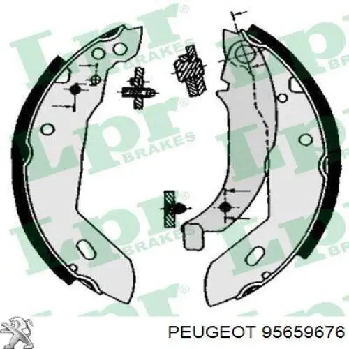 95659676 Peugeot/Citroen Zapatas de freno de tambor traseras