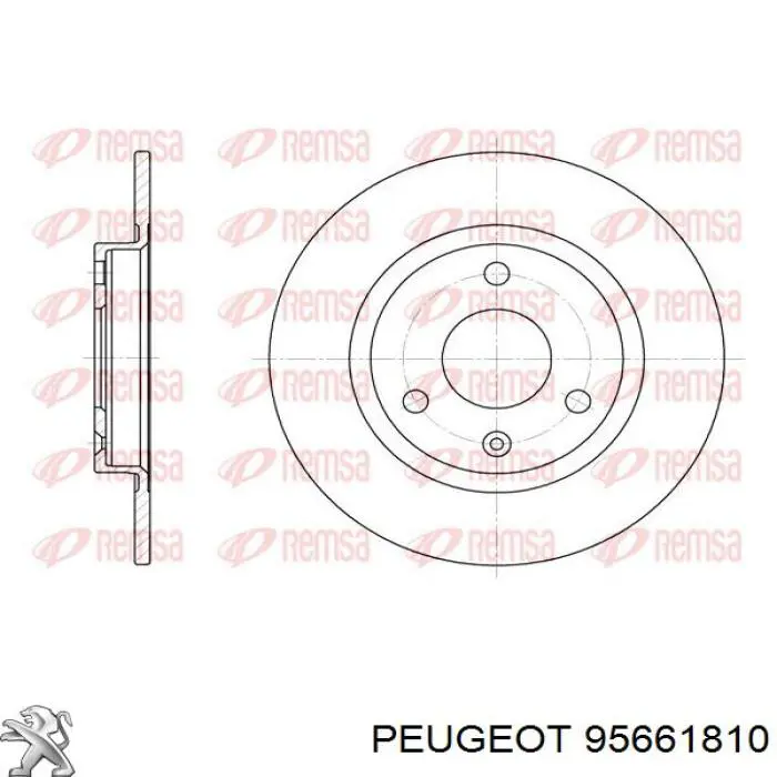 95661810 Peugeot/Citroen disco de freno delantero