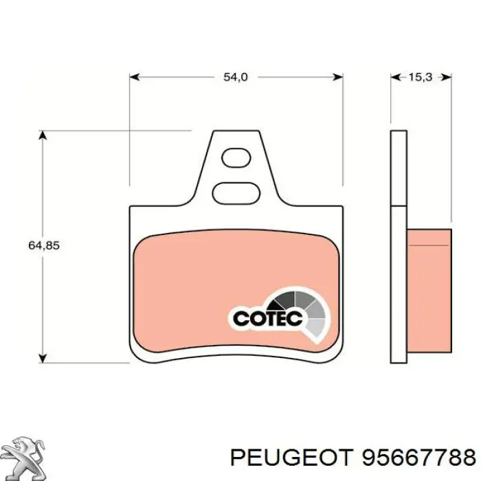 95667788 Peugeot/Citroen pastillas de freno traseras