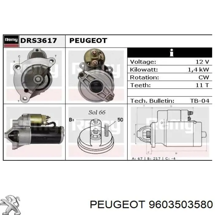 9603503580 Peugeot/Citroen motor de arranque