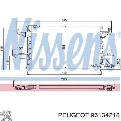 96134218 Peugeot/Citroen condensador aire acondicionado