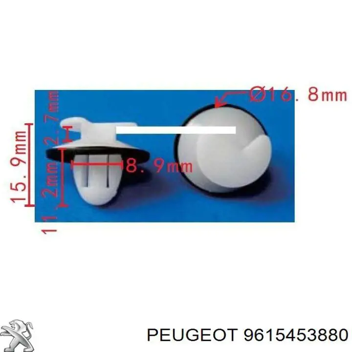 9615453880 Peugeot/Citroen clips fijación, revestimiento puerta