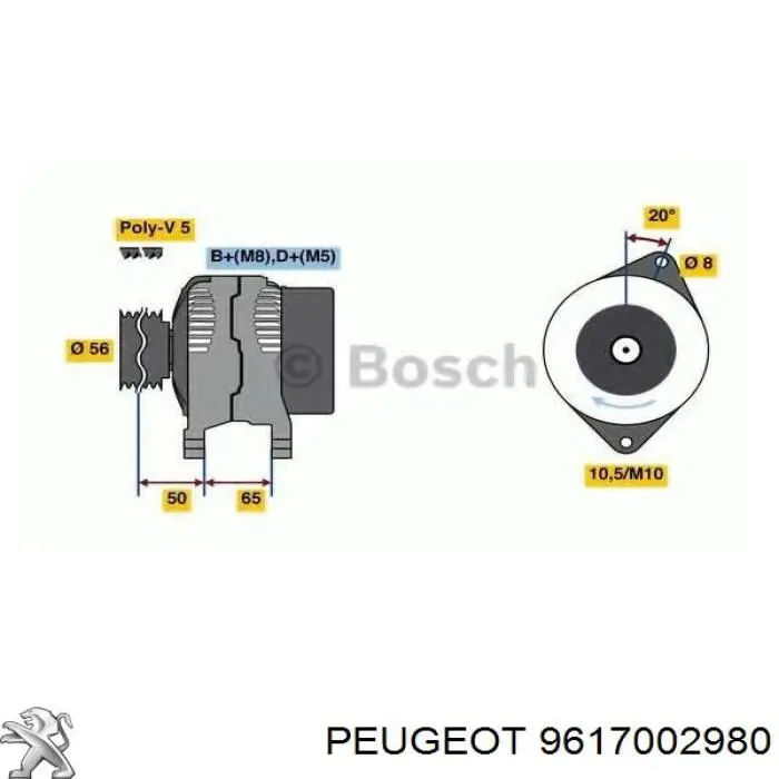 Alternador del motor Peugeot/Citroen 9610870980 precio, desde 79,86 EUR