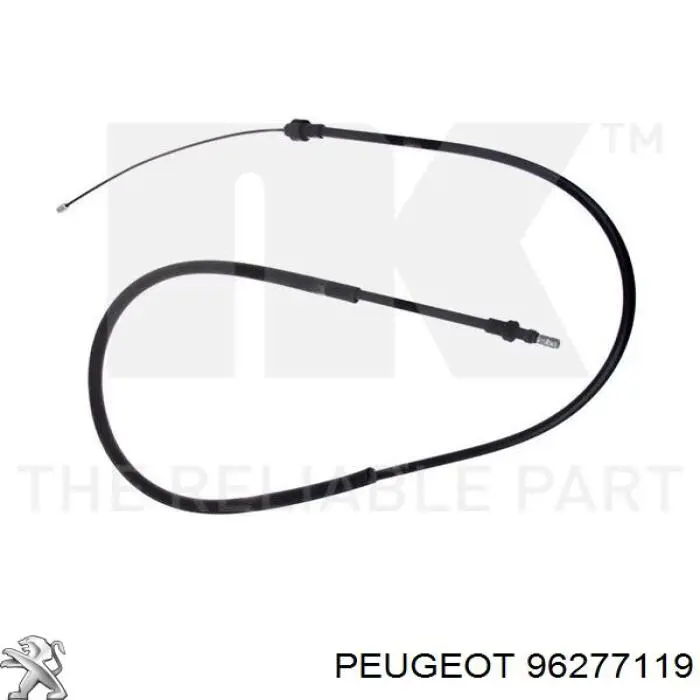 96277119 Peugeot/Citroen cable de freno de mano trasero derecho