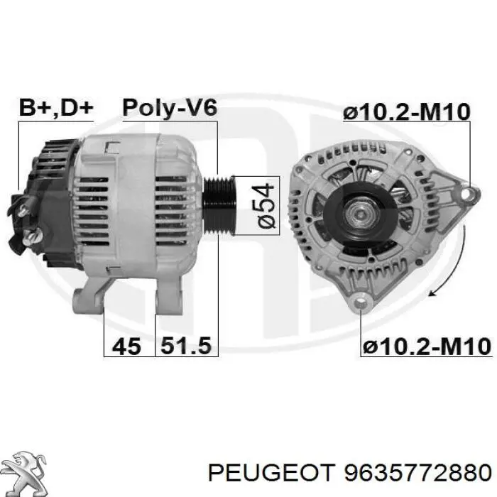 Alternador del motor Peugeot/Citroen 9635772880 precio, desde 83,75 EUR