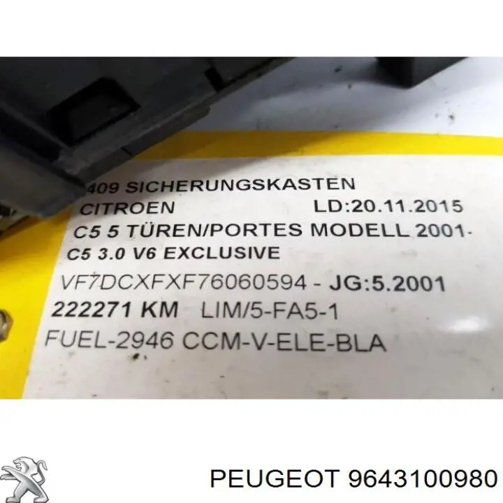 Comprar 9643100980 Peugeot/Citroen 