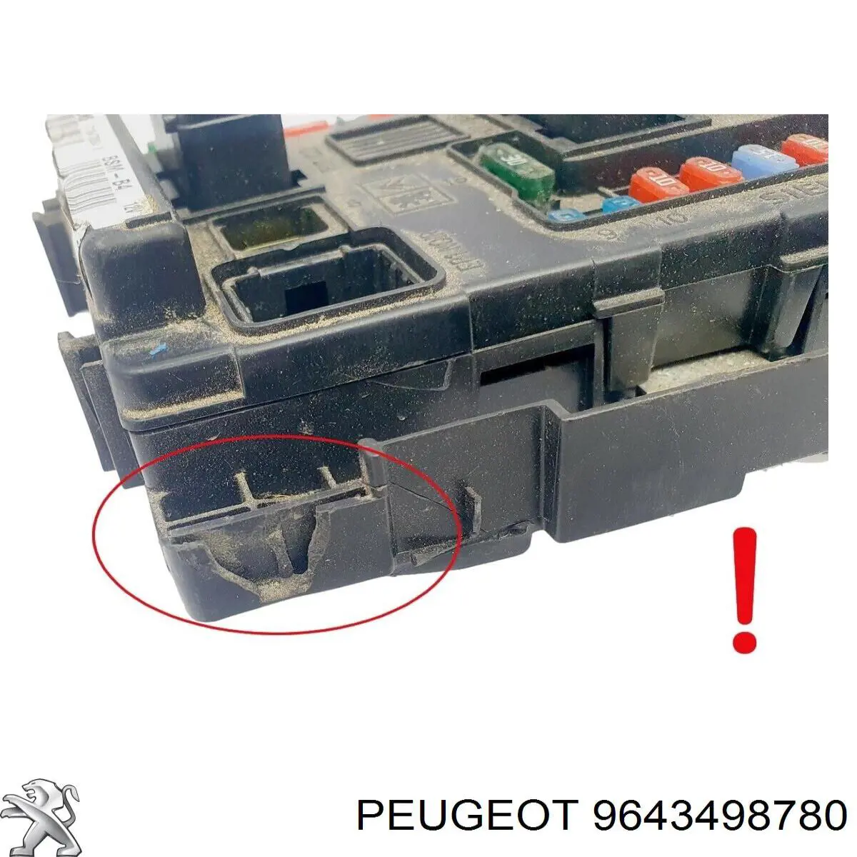 9643498780 Peugeot/Citroen Caja de relés y fusibles