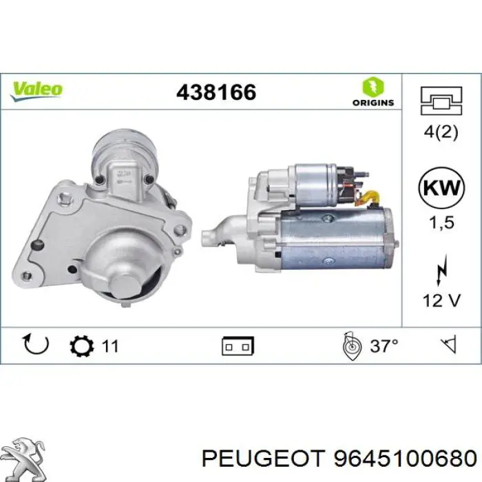 Arrancador Peugeot/Citroen 9645100680