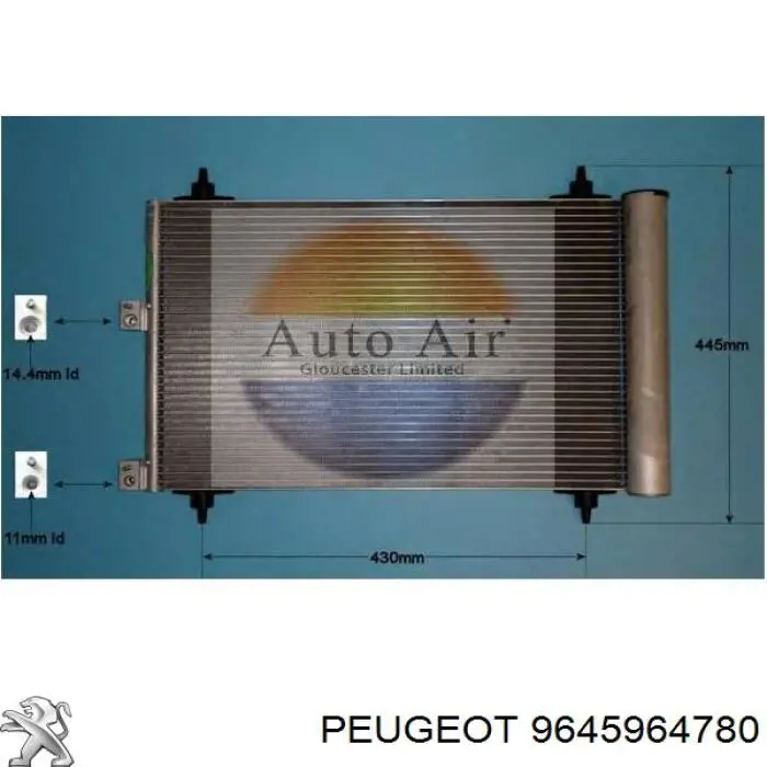 9645964780 Peugeot/Citroen condensador aire acondicionado