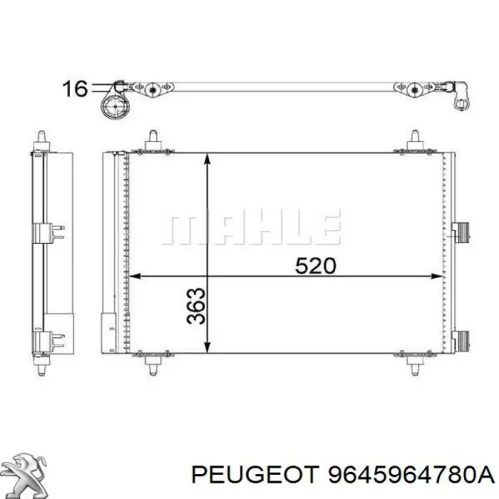 Aire acondicionado capacitor Peugeot/Citroen 9645964780A precio, desde 56,70 EUR
