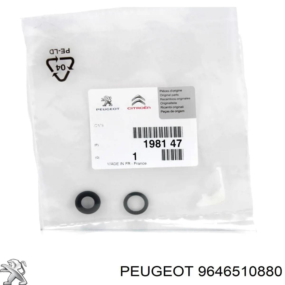 9646510880 Peugeot/Citroen Kit de reparación del inyector