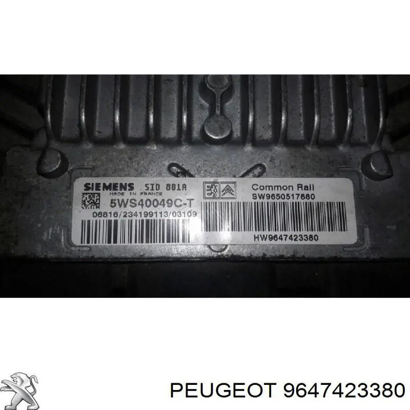 9647423380 Peugeot/Citroen Centralina Del Motor