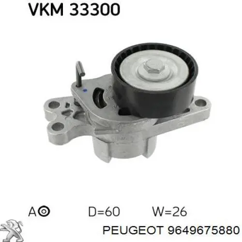 Tensor de correa accesorios Peugeot/Citroen 9649675880 precio, desde 33,28 EUR