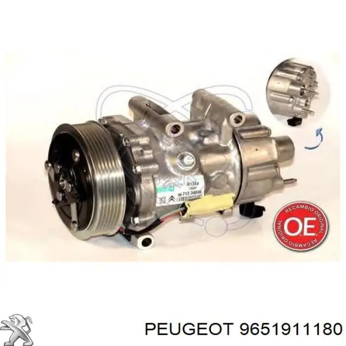 9651911180 Peugeot/Citroen compresor de aire acondicionado