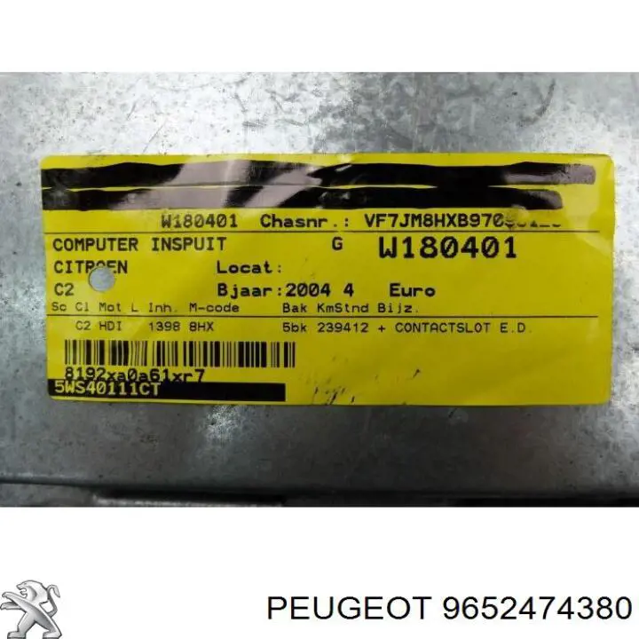  9652474380 Peugeot/Citroen