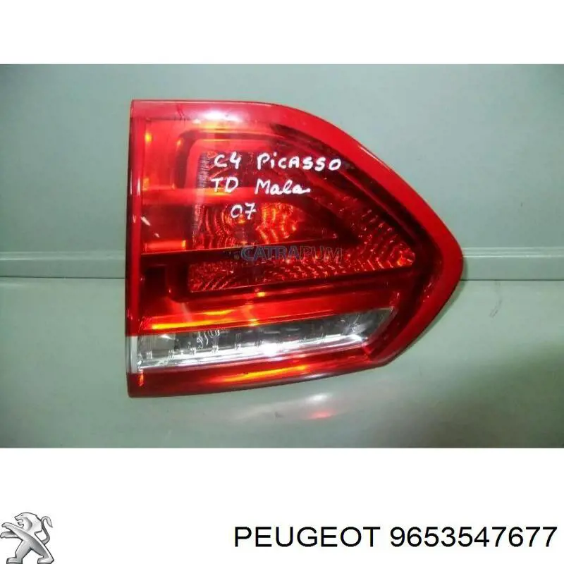 Piloto trasero interior derecho 9653547677 Peugeot/Citroen