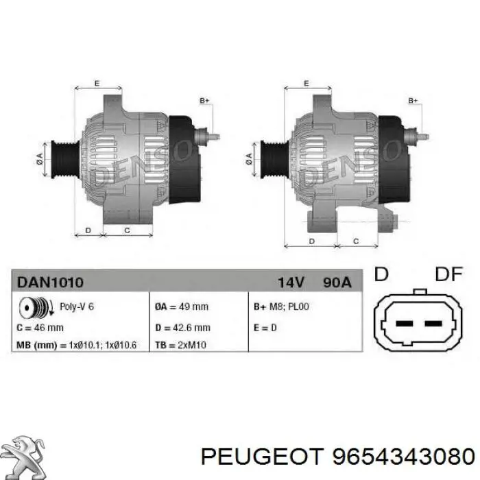 Comprar 9654343080 Peugeot/Citroen Dynamo