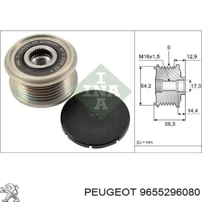 Alternador del motor Peugeot/Citroen 9655296080 precio, desde 95,83 EUR