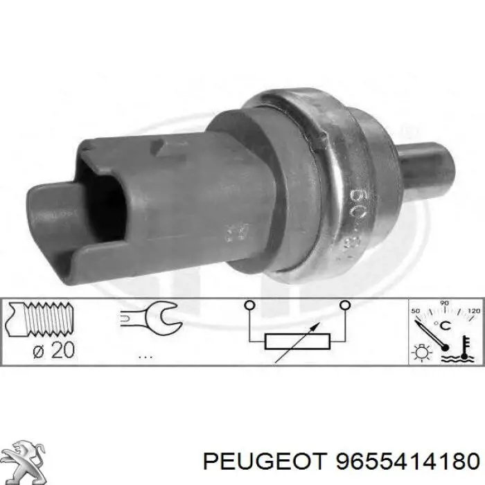 9655414180 Peugeot/Citroen sensor de temperatura del refrigerante
