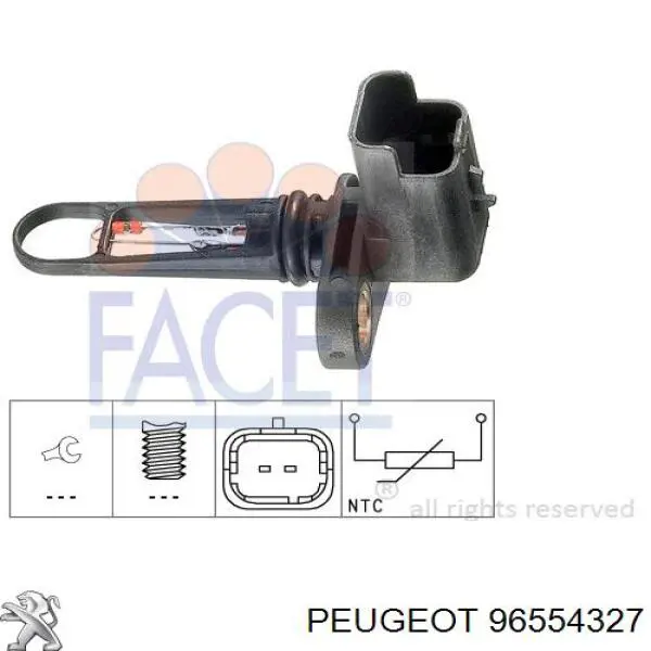 96554327 Peugeot/Citroen sensor, temperatura del aire de admisión
