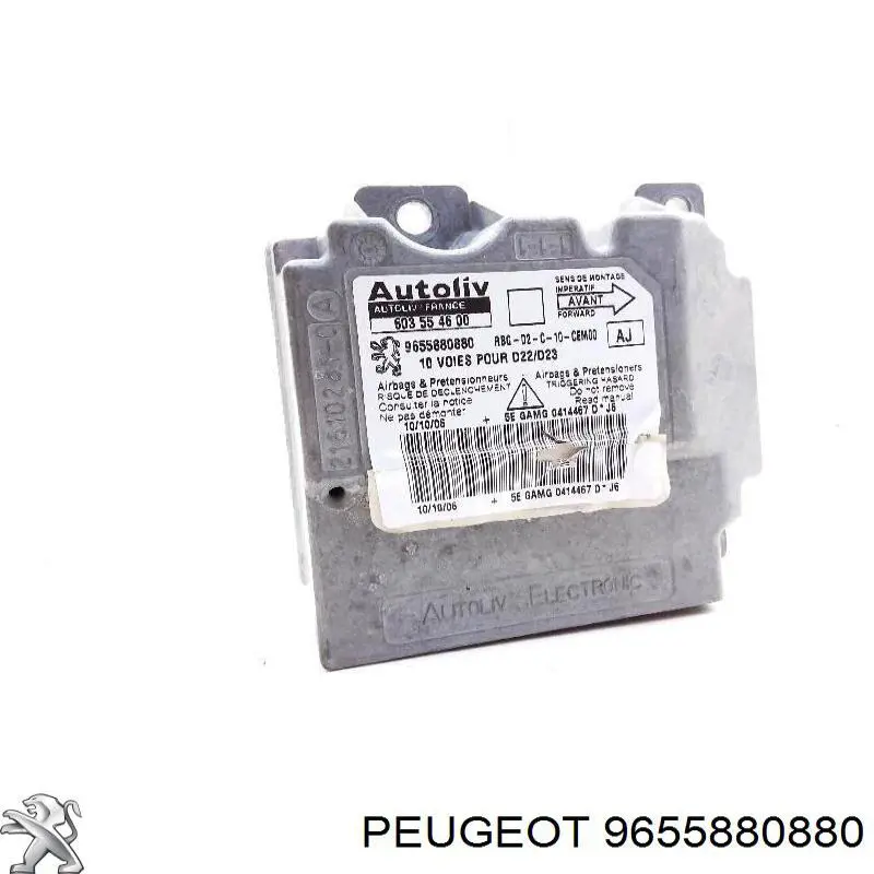 9655880880 Peugeot/Citroen procesador del modulo de control de airbag