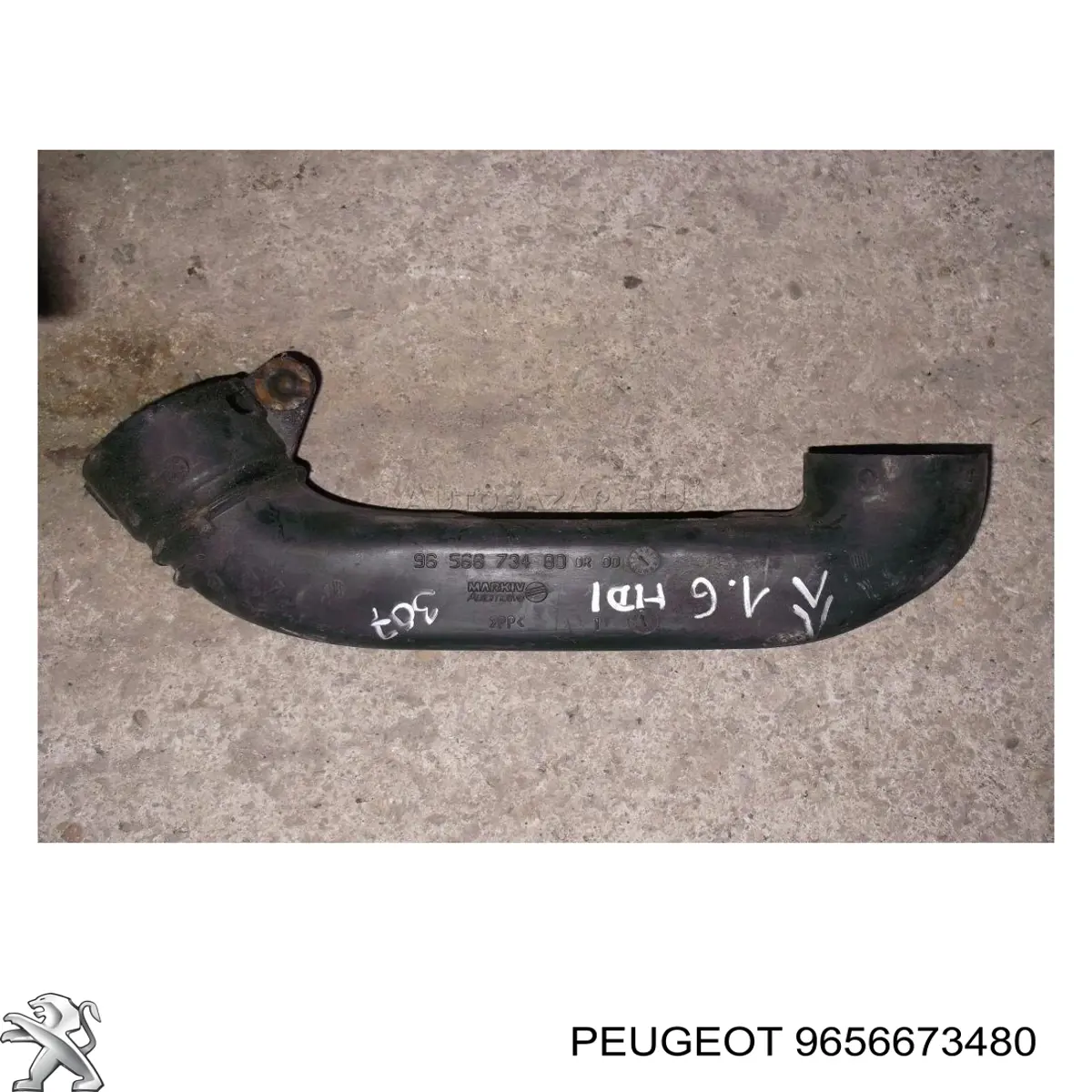 9656673480 Peugeot/Citroen tubo flexible de aspiración, entrada del filtro de aire