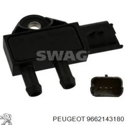 9662143180 Peugeot/Citroen Sensor, presión gas de escape