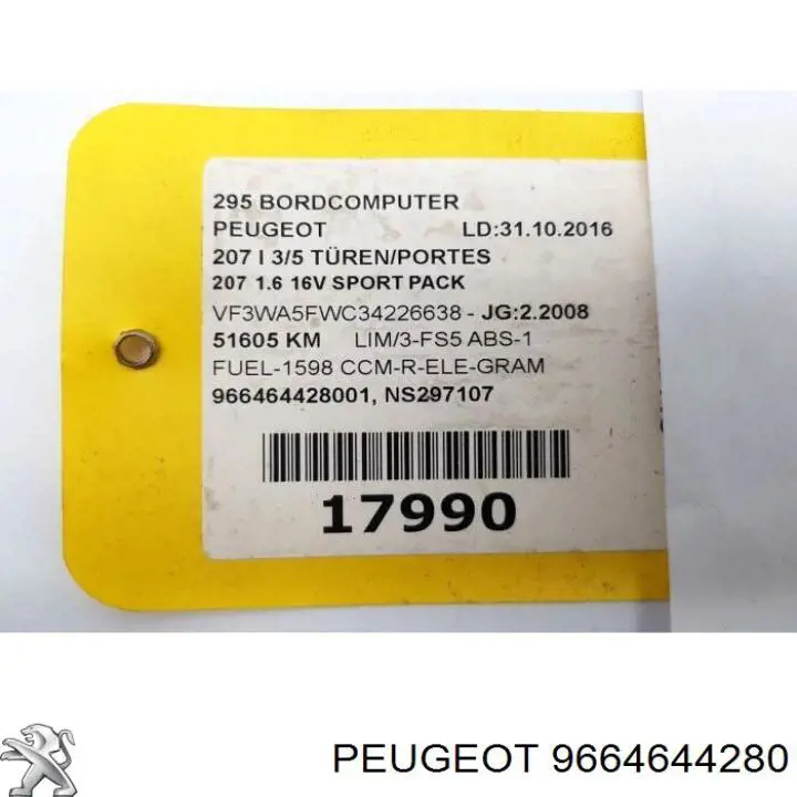 9664644280 Peugeot/Citroen pantalla multifuncion