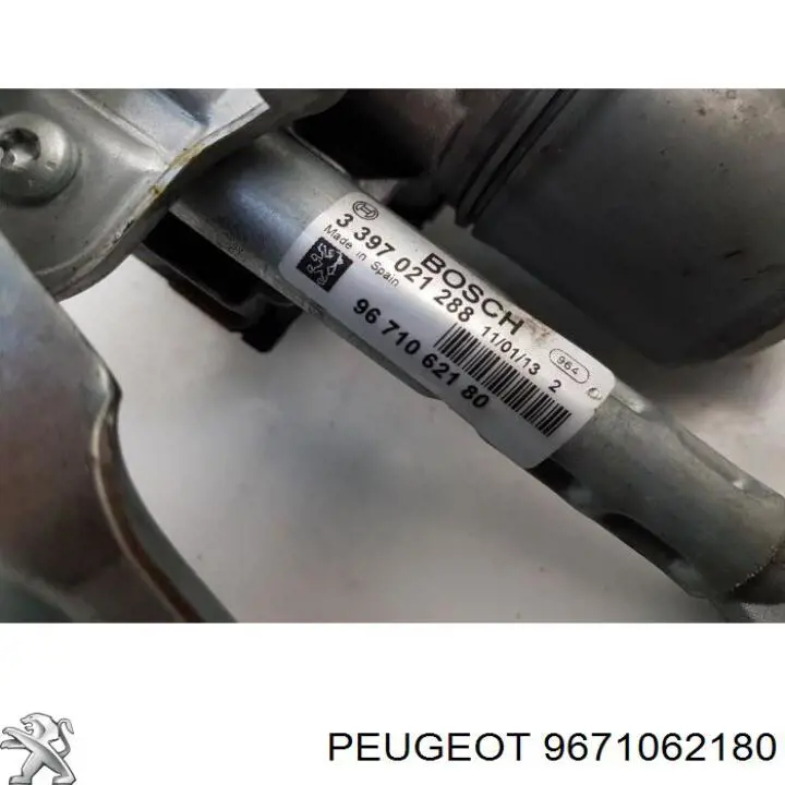 Trapezoide de limpiaparabrisas izquierdo 9671062180 Peugeot/Citroen