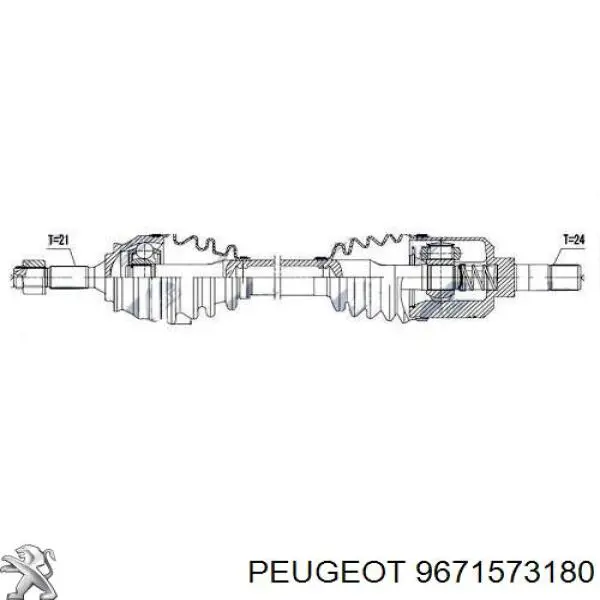 Semieje delantero izquierdo Peugeot/Citroen 9671573180 precio, desde 69,70 EUR