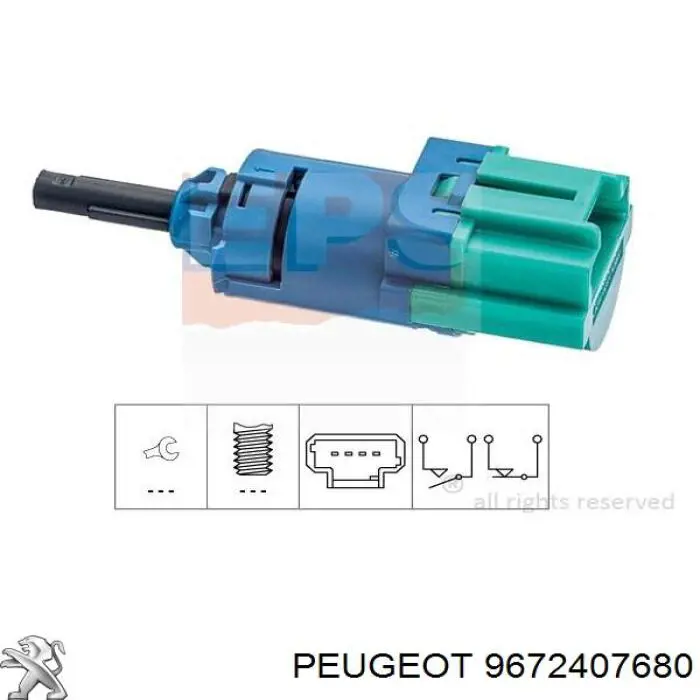 Interruptor de luz de freno Peugeot/Citroen 9672407680 precio, desde 21,66 EUR