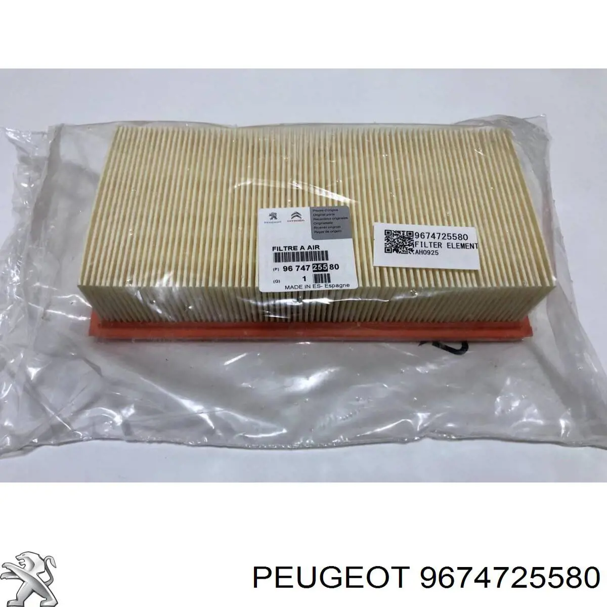 Filtro de aire 9674725580 Peugeot/Citroen