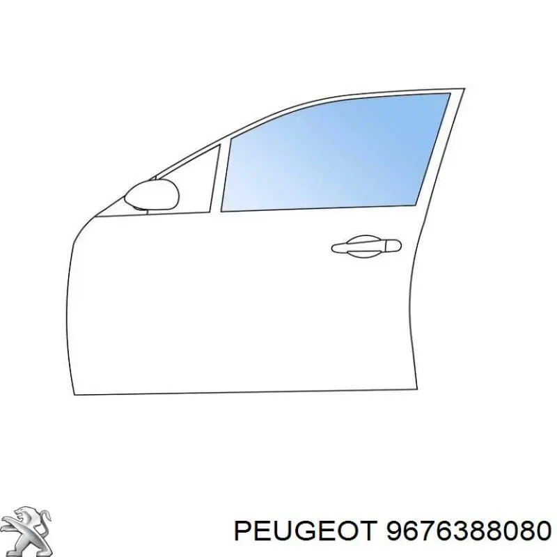 Luna de puerta delantera izquierda para Peugeot 208 