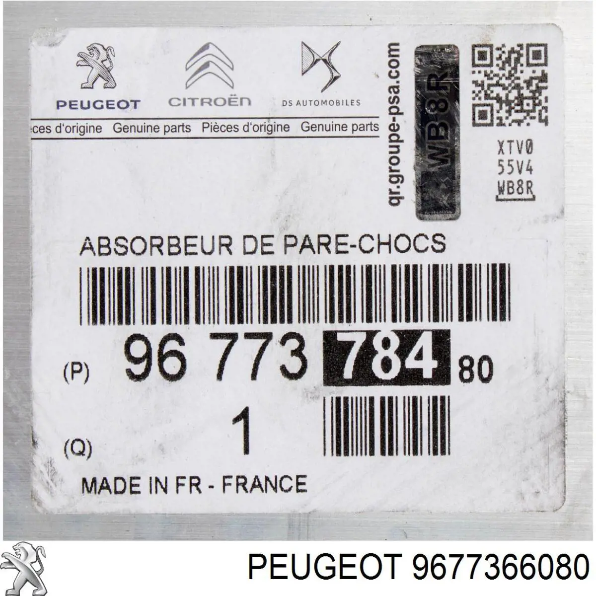 9677366080 Peugeot/Citroen Refuerzo de parachoques trasero