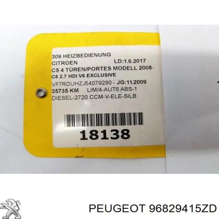  Peugeot/Citroen 96829415ZD precio, desde 88,57 EUR