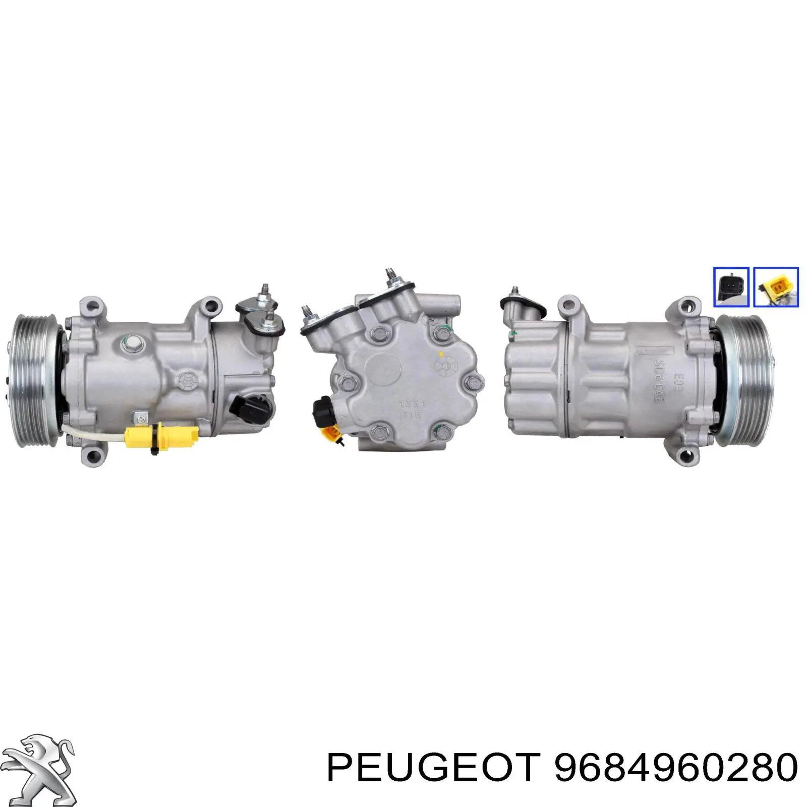 9684960280 Peugeot/Citroen compresor de aire acondicionado