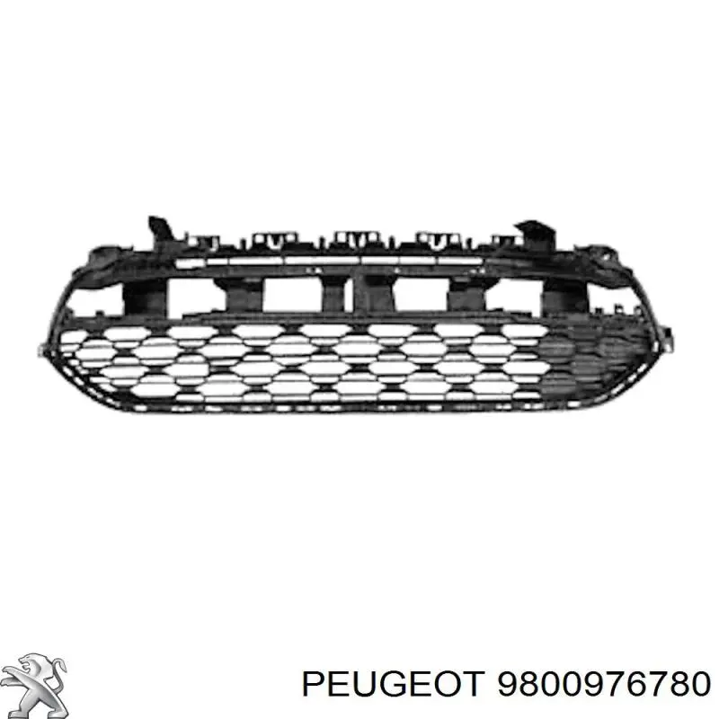 9800976780 Peugeot/Citroen Rejilla de ventilación, parachoques delantero, central
