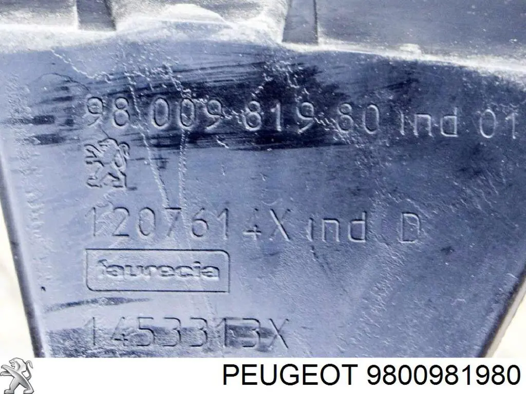 9800981980 Peugeot/Citroen Soporte central del parachoques trasero