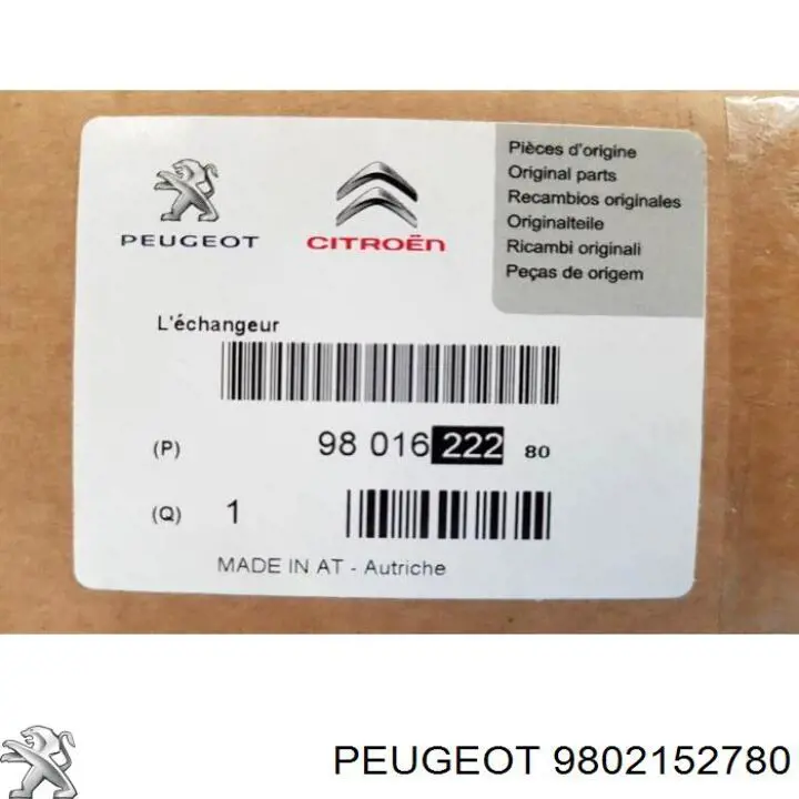 Sensor de presión de aceite 9802152780 Peugeot/Citroen