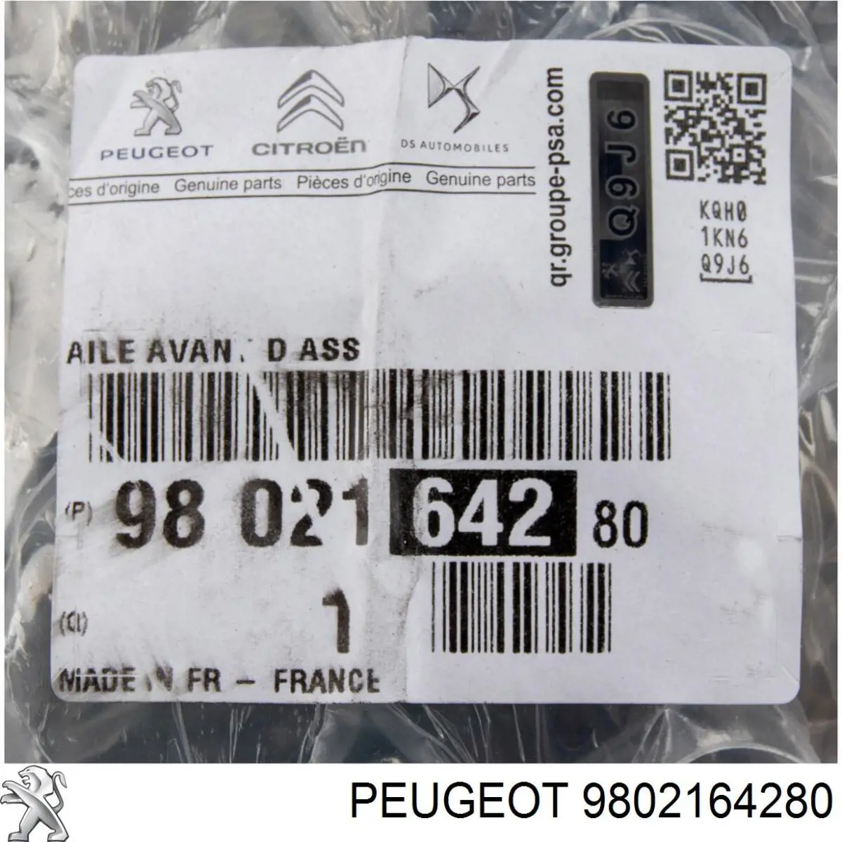 9802164280 Peugeot/Citroen Aleta delantera
